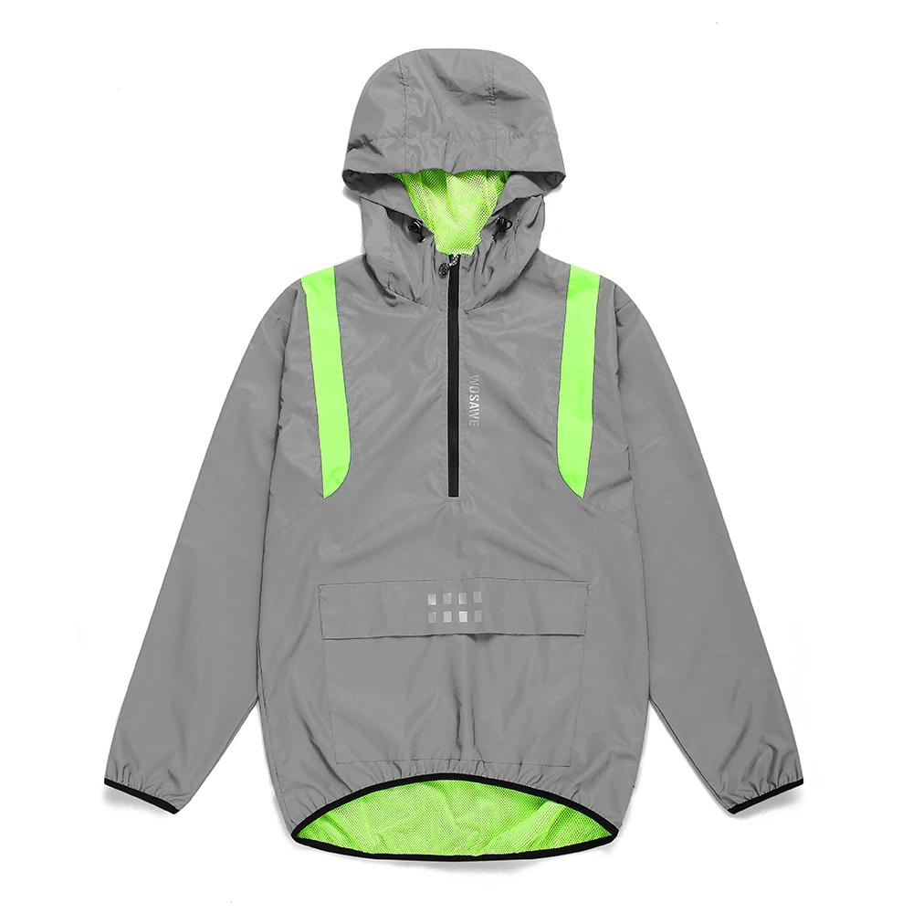 Reflective Safety Jacket Cycling Windbreaker WOSAWE Men's Reflective jacket Windproof Running Safety jacket Motorcycle Cycling MTB Riding Bike Bicycle Clothing Jacket