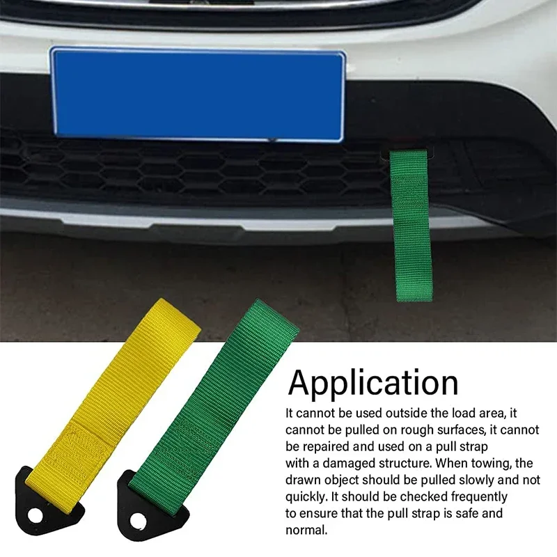 car tow cable car towing rope High-Strength Car Nylon Tow Strap Car Tow Ropes Trailer Ropes Bumper Trailer Max 2 Tons Towing Strap With Nut Auto Accessories