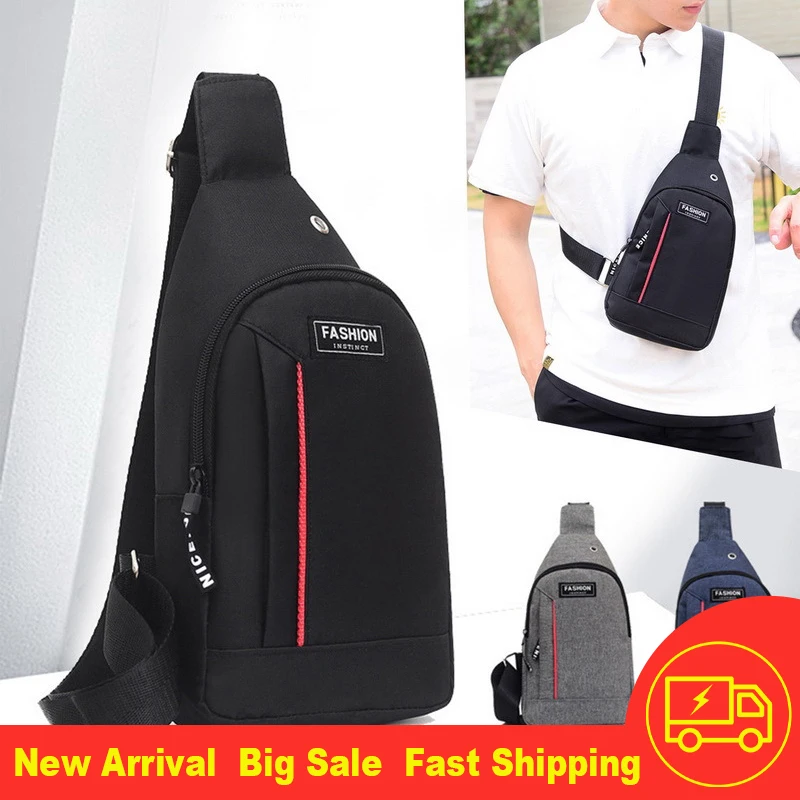 

New Men Shoulder Bags Oxford Waist Pack Sling Bag Crossbody Outdoor Sport Shoulder Chest Daily Picnic Canvas Messenger Bag Bolsa