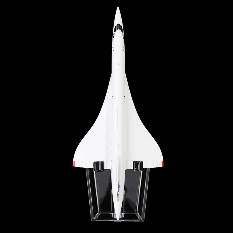 SK Style – Maquette Concorde En Métal Poli Sur Présentoir – 31 Cm – Avion Supersonique Iconique, Cadeau Décoration