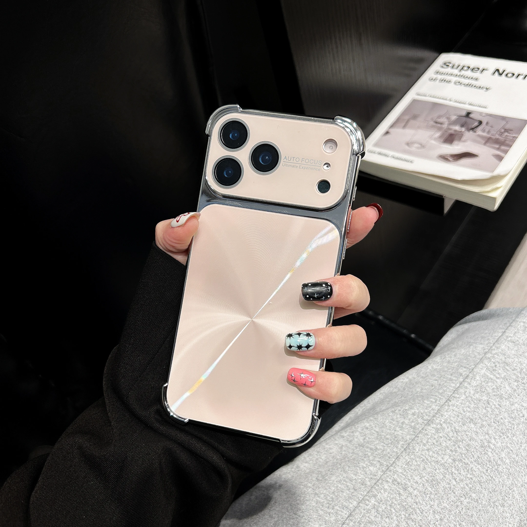 Aurora CD Pattern Matte Armor Case with Plating and Lens Protection