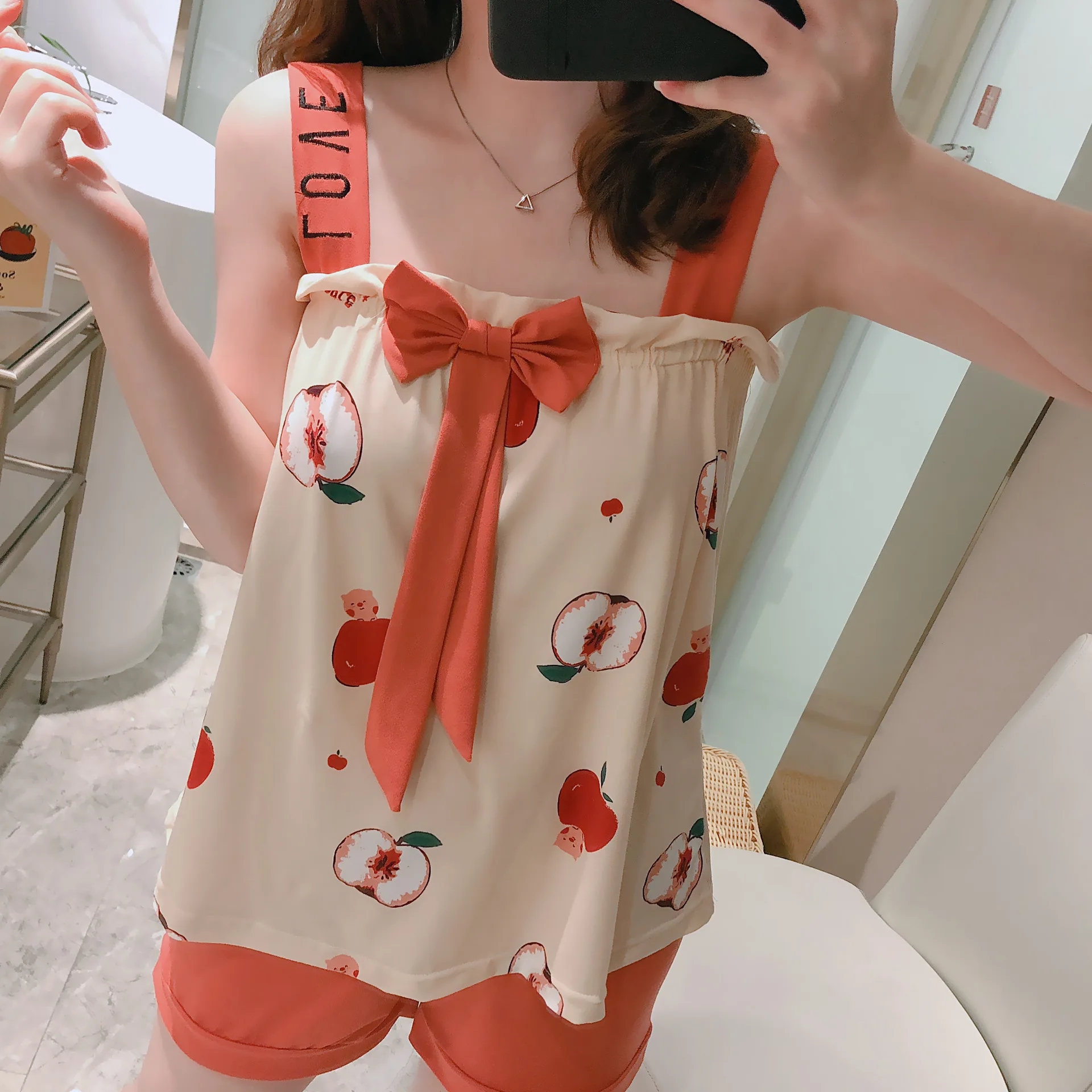Women's Pajamas Sets Cartoon Sexy Cotton Female Pyjama Pijama Cami Top Shorts Suit Summer Sleepwear Loungewear Home Clothes