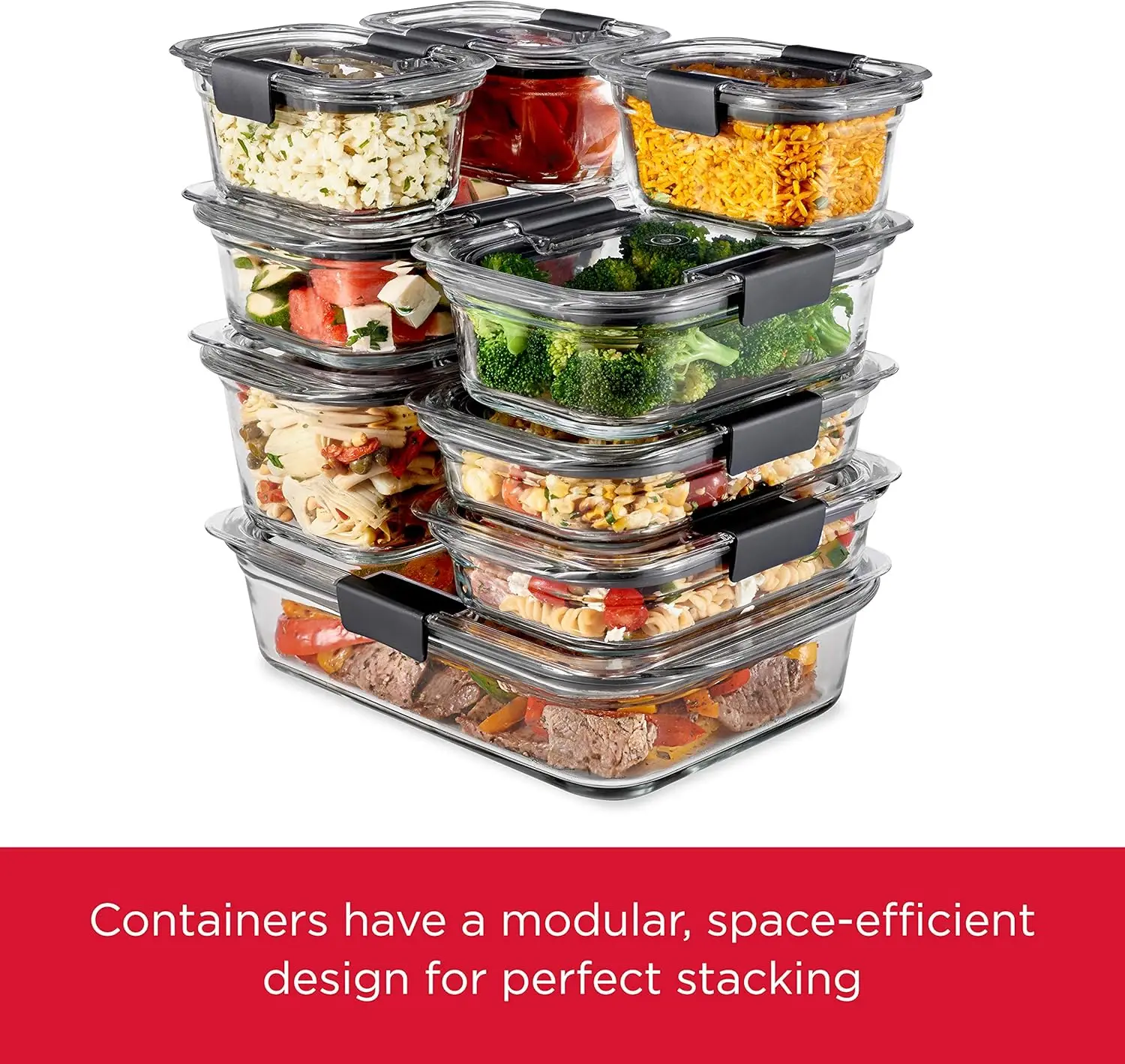 Rubbermaid Brilliance Glass Storage 3.2-Cup Food Containers with Lids 5