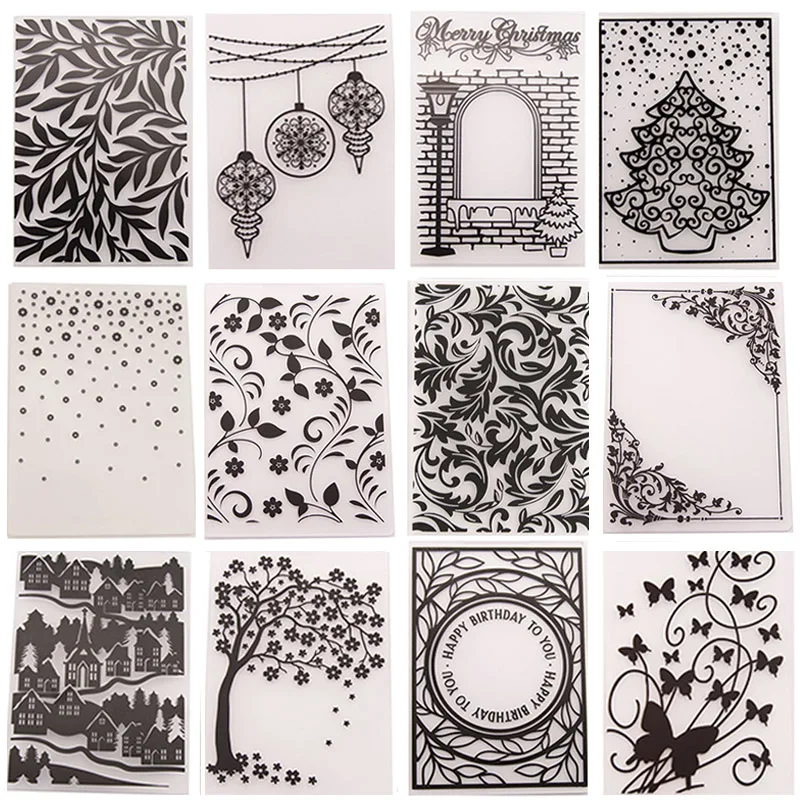 Plastic Embossing Folder Template for DIY Scrapbooking Craft Photo Album Card Holiday Handmade Decoration Supplies
