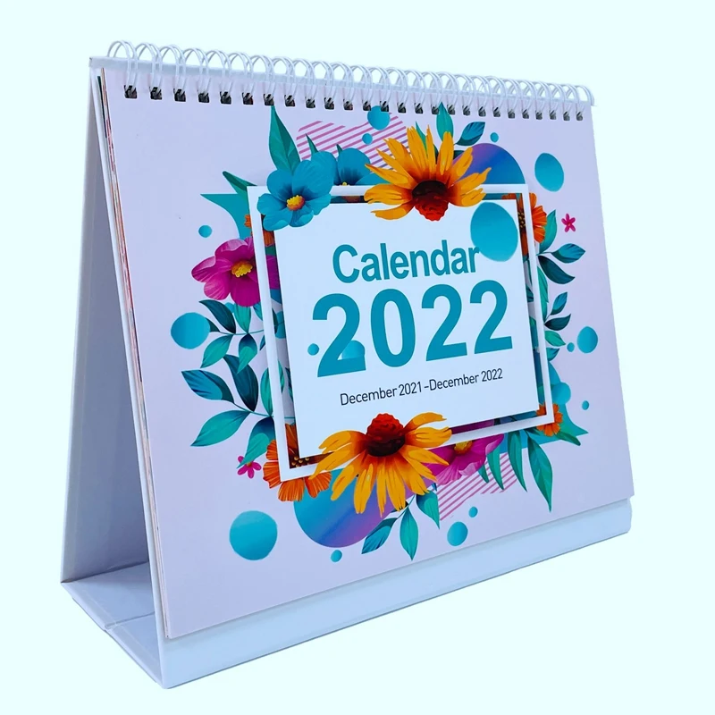 PPYY Desk Calendar 2021 2022 Standing Flip Desktop Calendar Memo Pages