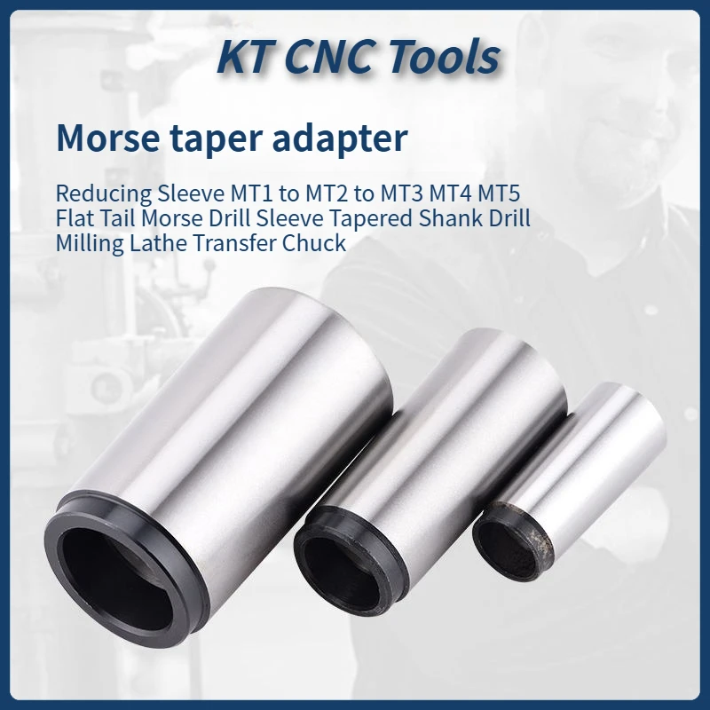 Reducing Sleeve MT1 to MT2 to MT3 MT4 MT5 Flat Tail Morse Drill Sleeve Tapered Shank Drill Milling Lathe Transfer Chuck