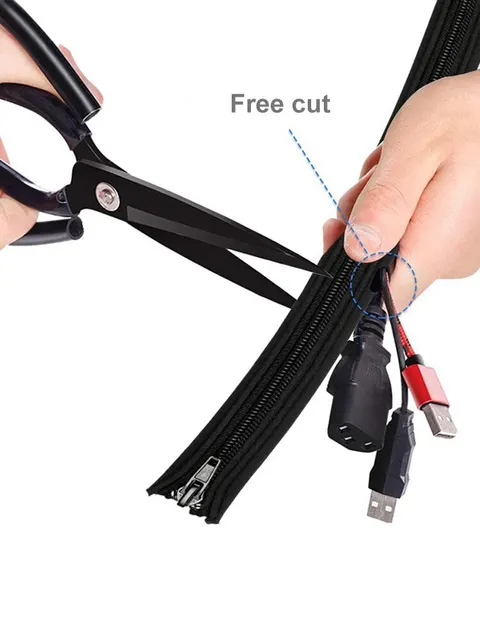 3/1pcs Zipper Cable Sleeve Flexible Wire Cable Management Cable Wire  Protector PC Computer Cable Organizer Cord Wrap Cover - AliExpress