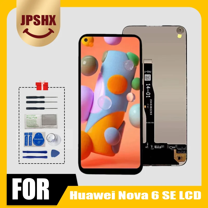

ЖК-дисплей 6,4 дюйма для HUAWEI NOVA 6SE с рамкой, экран в сборе для HUAWEI P40 Lite, телефон Nova 6 SE, дисплей