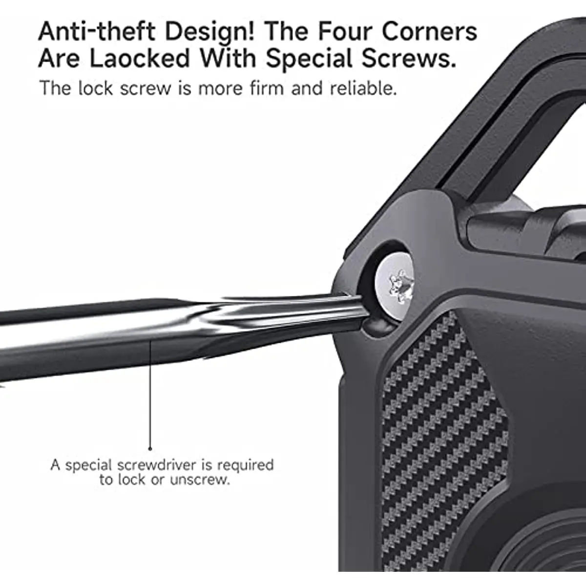 Waterproof AirTag Stand Case with Key Chain, Screw Full Cover Scratch Resistant, Security Stand Case for Apple AirTag Tracker