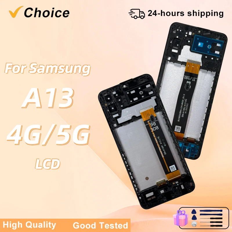 삼성 갤럭시 A13 4G LCD SM-A135F SM-A135M 디스플레이 터치 스크린 디지타이저 교체용 IPS, 삼성 A13 5G 디스플레이 SM-A136U용