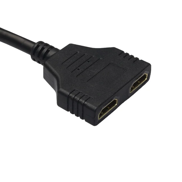 HDMI-kompatibel Splitter Adapter Converter Hanne Til Hunne HDMI-kompatibel 1 til 2 Split Dobbel Signal Adapter Konverter Kabel 4