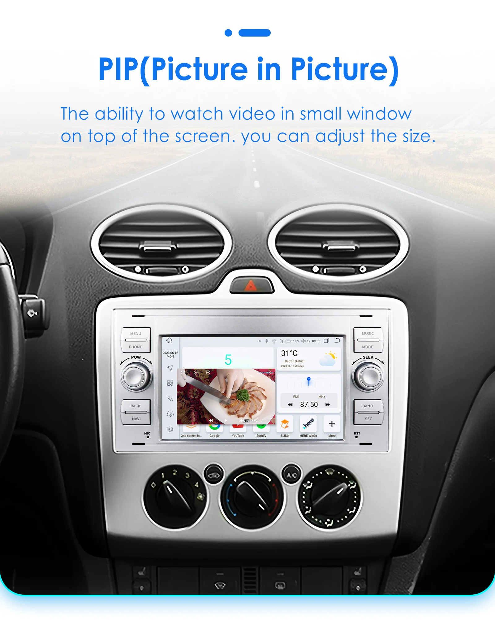 Inefala 4G+64G Autoradio 2 Din Android 15, 7 Touchscreen Stereo per Ford Focus Galaxy