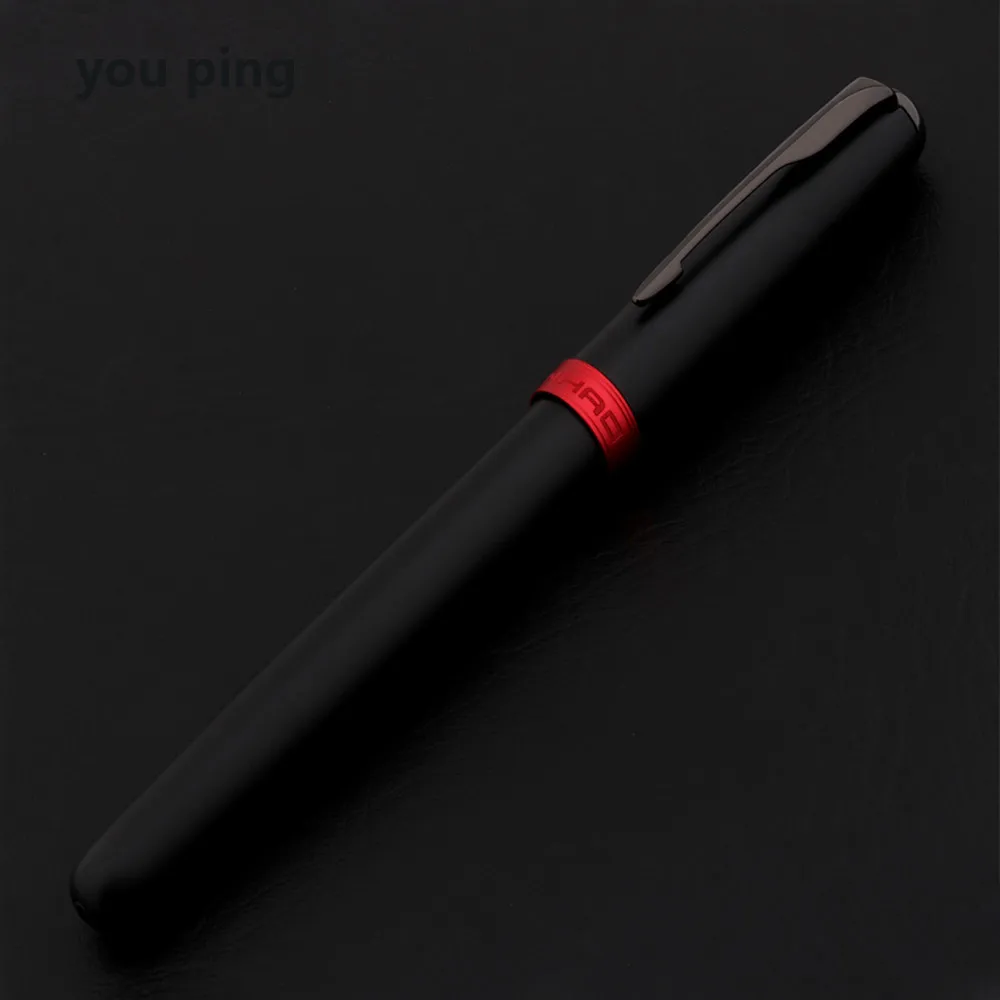Elegant Luxury Black and Red Fountain Pen for Office and School Supplies