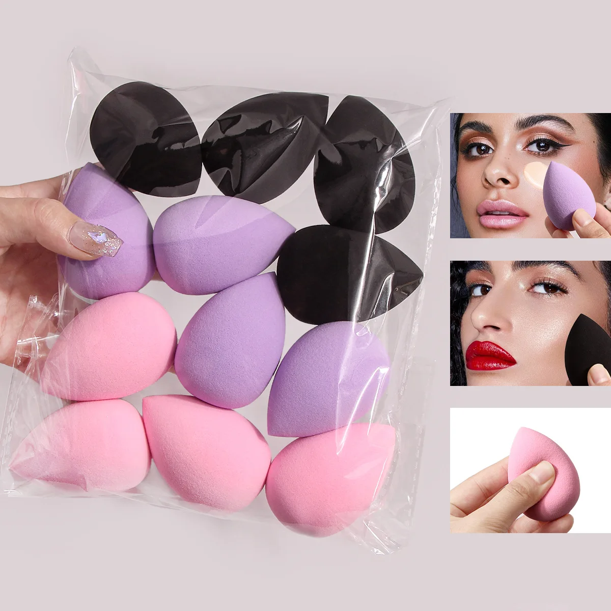 12 Stück mehrfarbige Make-up Schwamm Mixer Schönheit Ei kosmetische Puff weiche Foundation Schwämme Puder quasten Frauen Make-up Zubehör