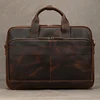 Men Briefcase Genuine Leather Laptop Bag 14 15.6" PC Doctor Lawyer Computer Bag Cowhide Male Briefcase Leather Men Business Bag 4
