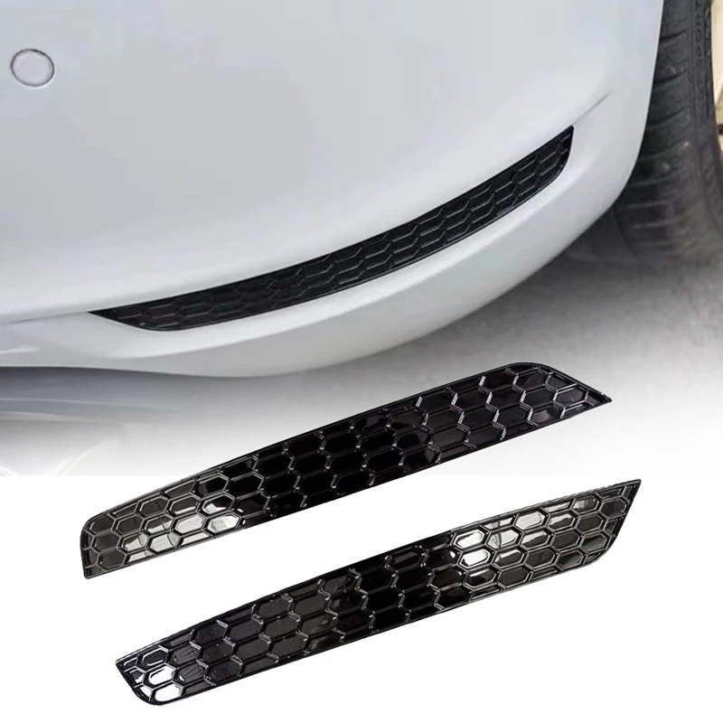 1Pair Honeycomb Tail Rear Fog Light Cover Trim Styling For Golf 6 GTI Rear Bar Bumper Reflector Strips Sticker Glossy