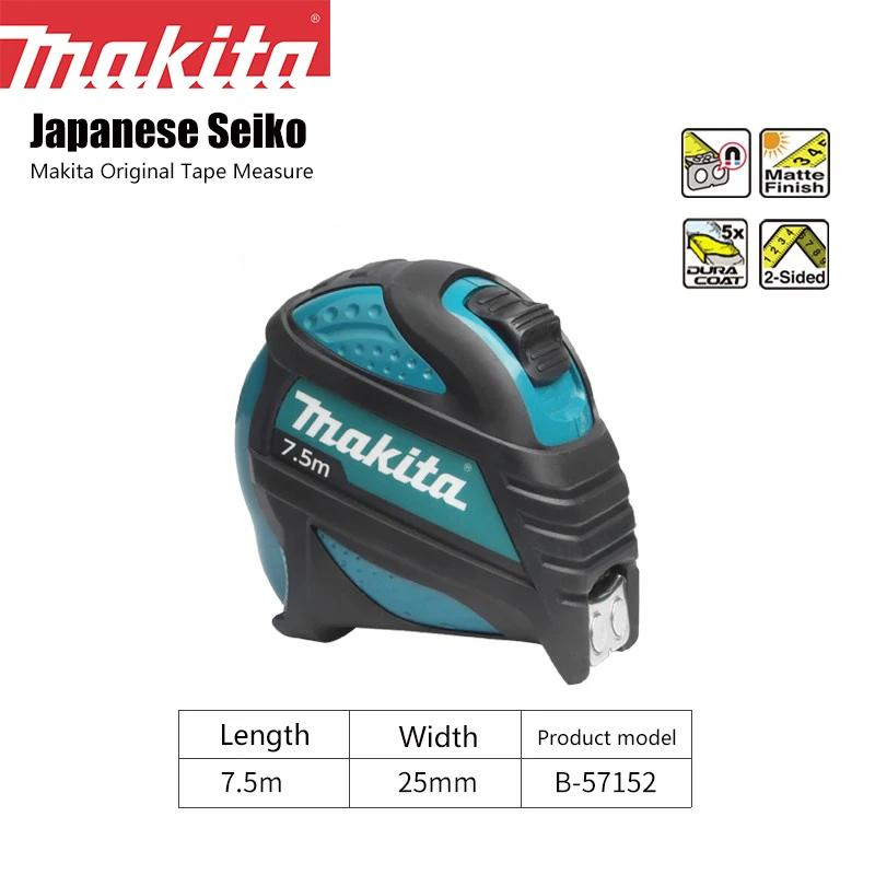 

Makita Tape Measure 7.5m High Precision Anti-falling and Wear-resistant Thickened Portable Woodworking Ruler B-57152