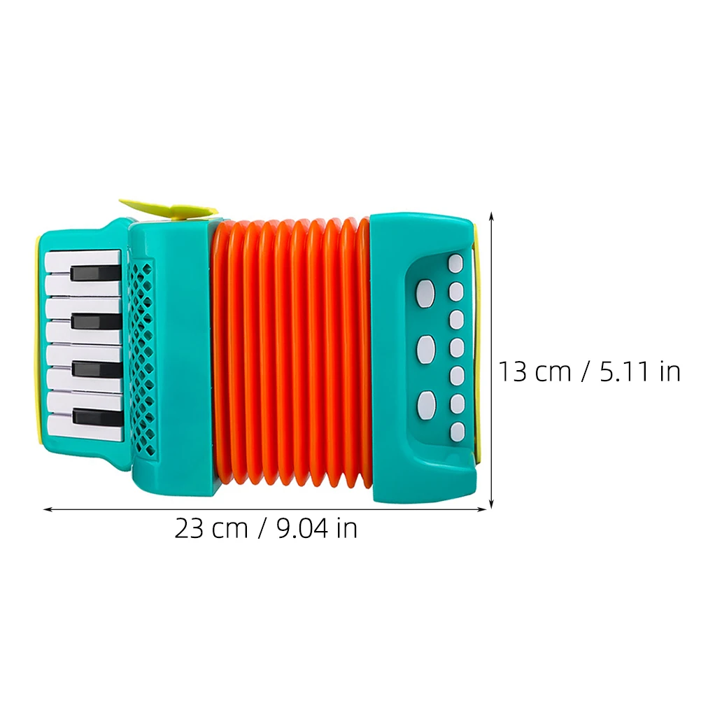 Green Kids Accordion Toy Cartoon Musical Instrument Children Music Enlightenment Grip ExerciseAccordion Kids Instrument