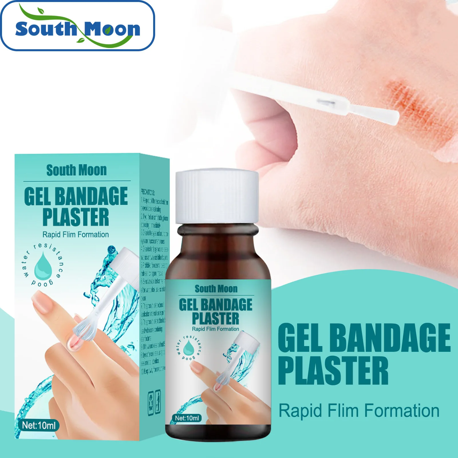 

South Moon Liquid Band-Aid Waterproof Invisible Bandage Wound Fast Healing Dressing Gel Medical Hemostatic Patch Liquid 10ml