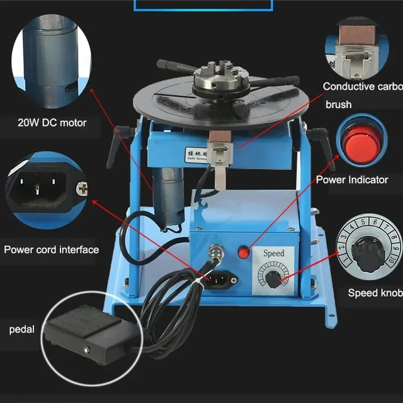 New Small Welding Positioner Combined Automatic Welding Turntable Automatic Equipment Roller Frame