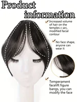 Synthèse perruque partie centrale frange Extensions de cheveux pince devant naturel sans couture français Oblique frange huit caractères frange 4