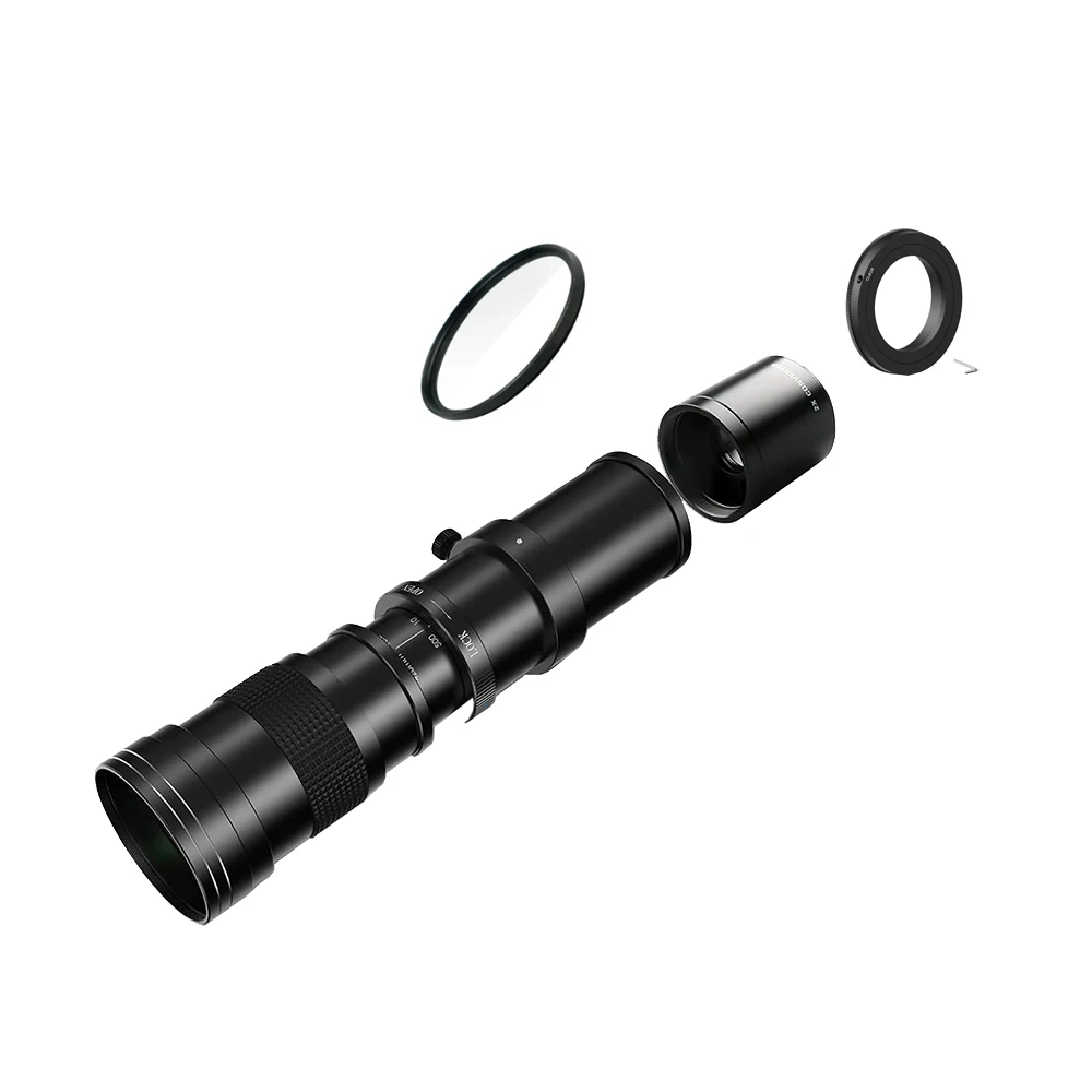 Lightdow-手動フォーカス望遠ズームレンズ、420-800mm、F8.3-16
