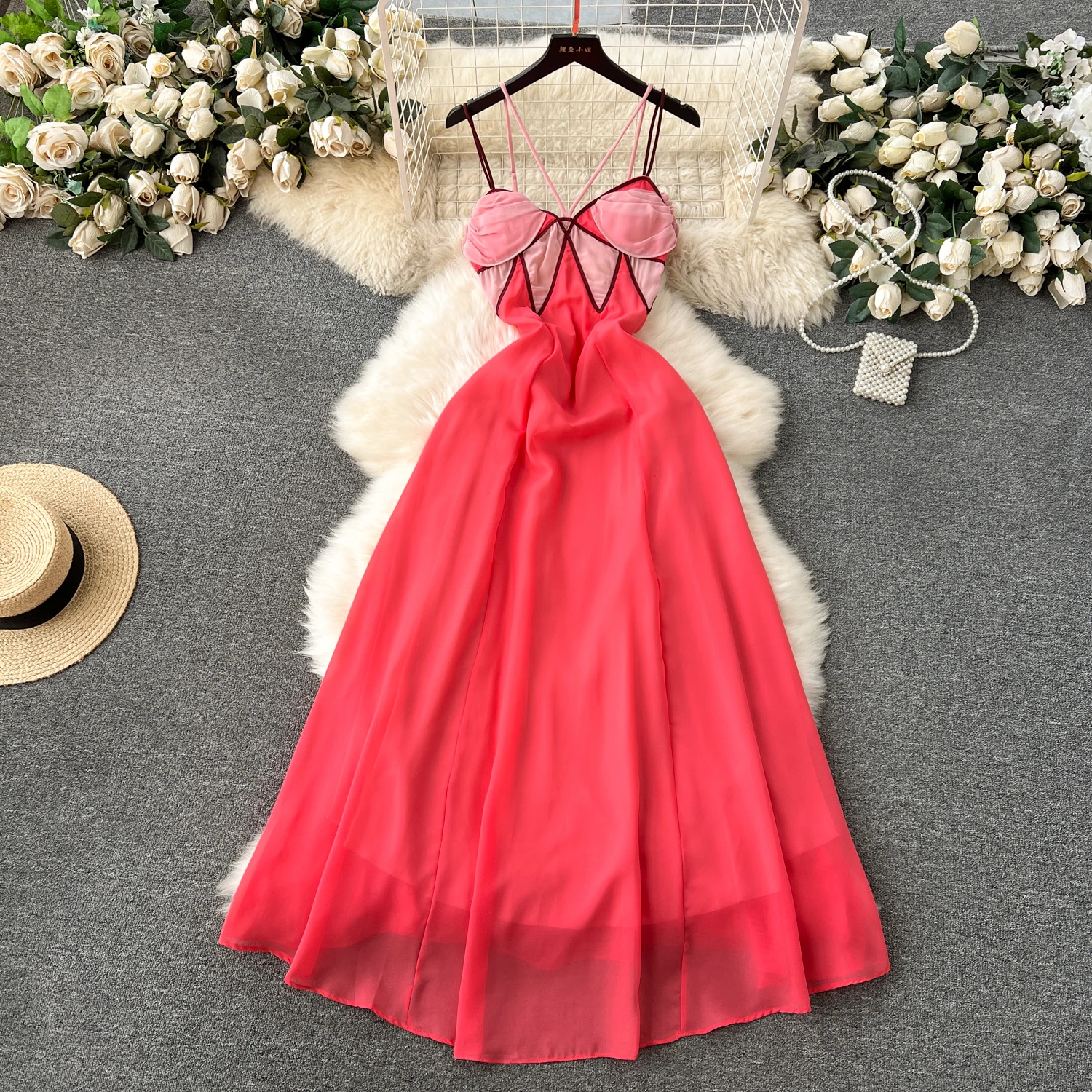 

Chic Sexy Ruffle Hollow Out Backless Slip Dress Fairy Casual A-line Dress Summer Beach Vacation Vestidos Women Sundress