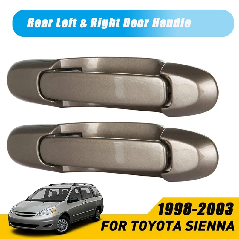 

1 пара ручек для наружной и задней раздвижной двери для Toyota 1998-2003 Toyota Sienna, задний водитель и пассажирская сторона, бежевый цвет
