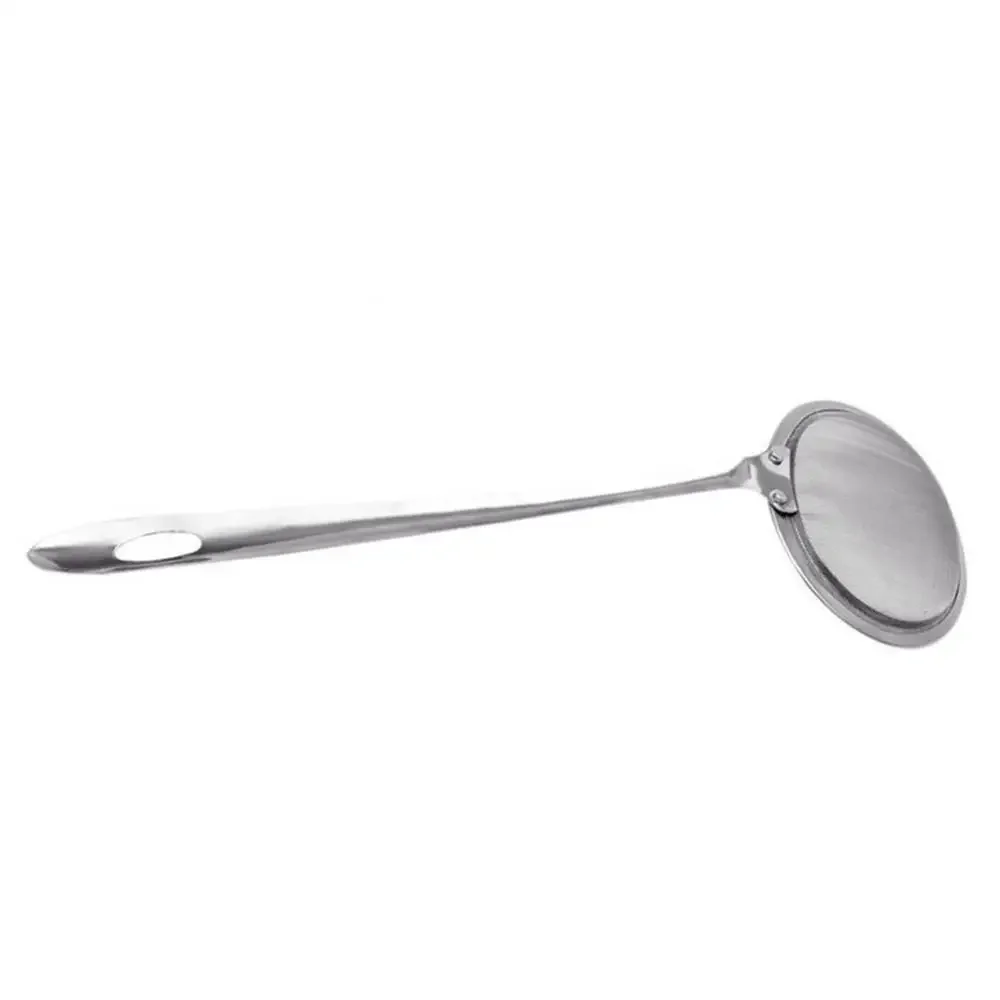 Description Picture 4 of item8/10/13cm Stainless Steel Mesh Spoon Sifter Sieve Cooking Skimmer Strainer For Removing Grease Fat And Foam Kitchen Accessories