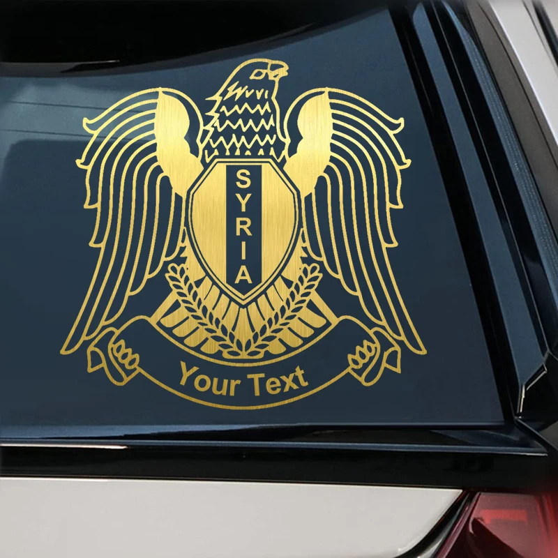 

Custom Made Vinyl Decal Coat of Arms of Syria Sticker Waterproof Accessories on Bumper Rear Window No Background #V1332DZ