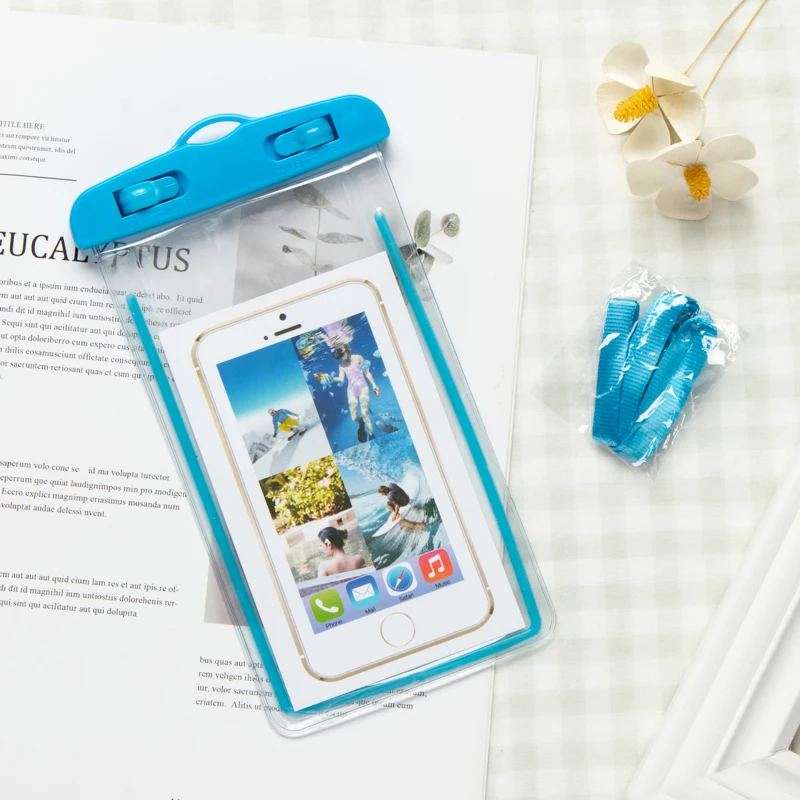 Su geçirmez telefon kılıfı, su geçirmez yüzme çantası, evrensel su altı koruyucu çanta kılıfı, iPhone Samsung telefonları için uygun un