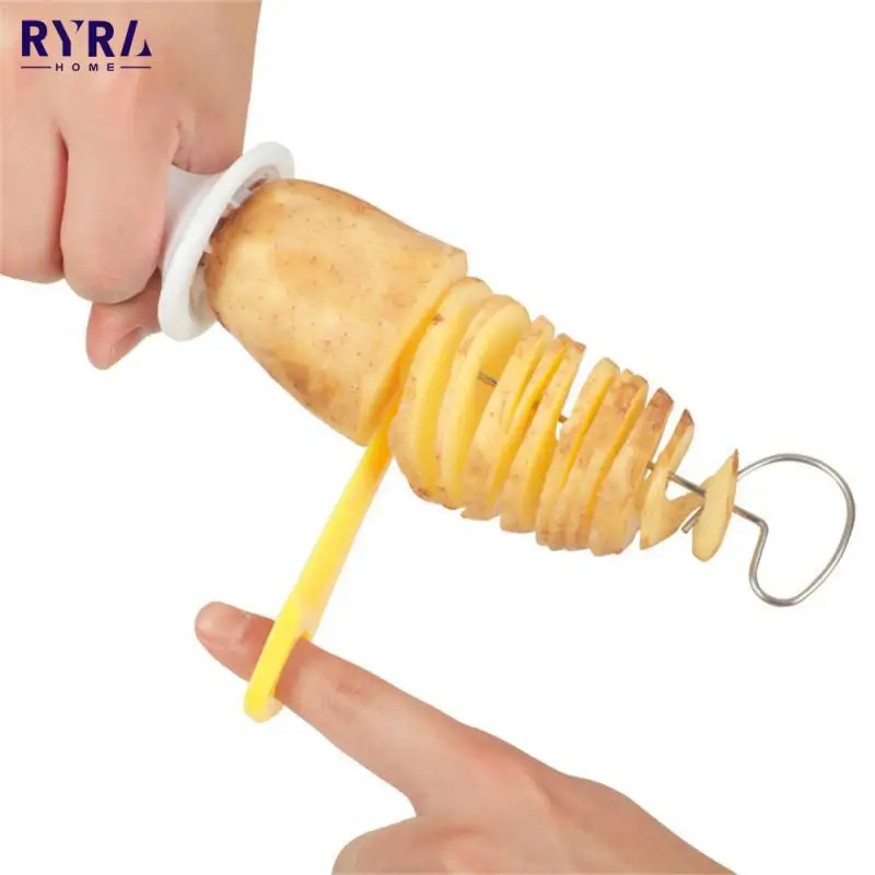 Manual Twisted Potato Cutter 3 String Rotate Potato Slicer DIY Chips Tower Spiral Cutter Kitchen Accessories Gadgets