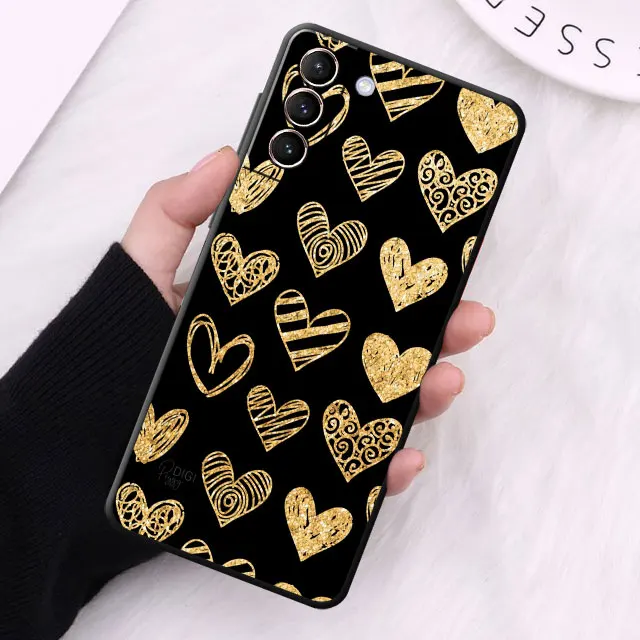 thumbnail image 1 of Gold Rose Love Heart phone Case for Huawei P Smart Z P30 Lite P40 Lite E P30 Pro P20 Lite P10 P50 Pro P10 Lite Silicone cover, 1 of 5