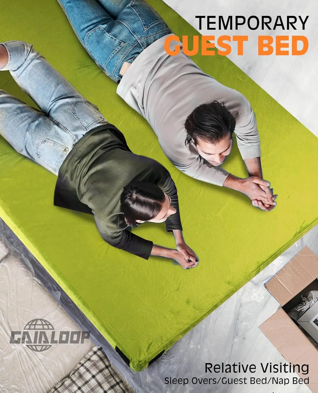 Camping Mattress Sleeping Pad [Car/Tent/Cot] 3 Inch Portable Floor Mat Roll Up for Guests Kids Adult Sleep