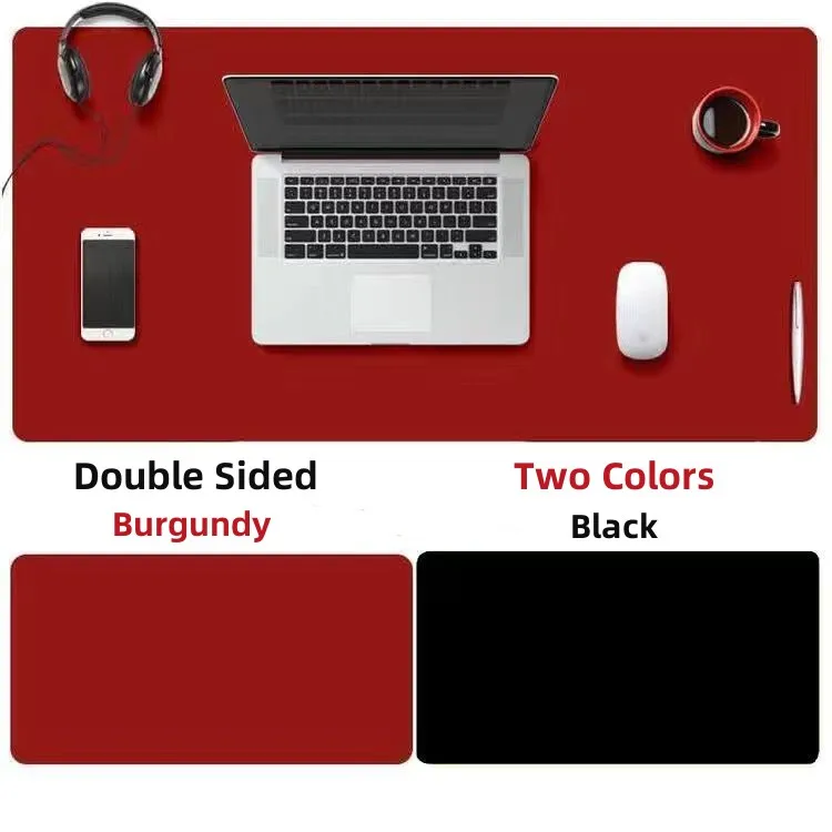40x80CM Dual-Sided Desk Pad PVC Leather Large Mouse Mat for Office Home Desk Protector Non-Slip Waterproof Easy Clean 3