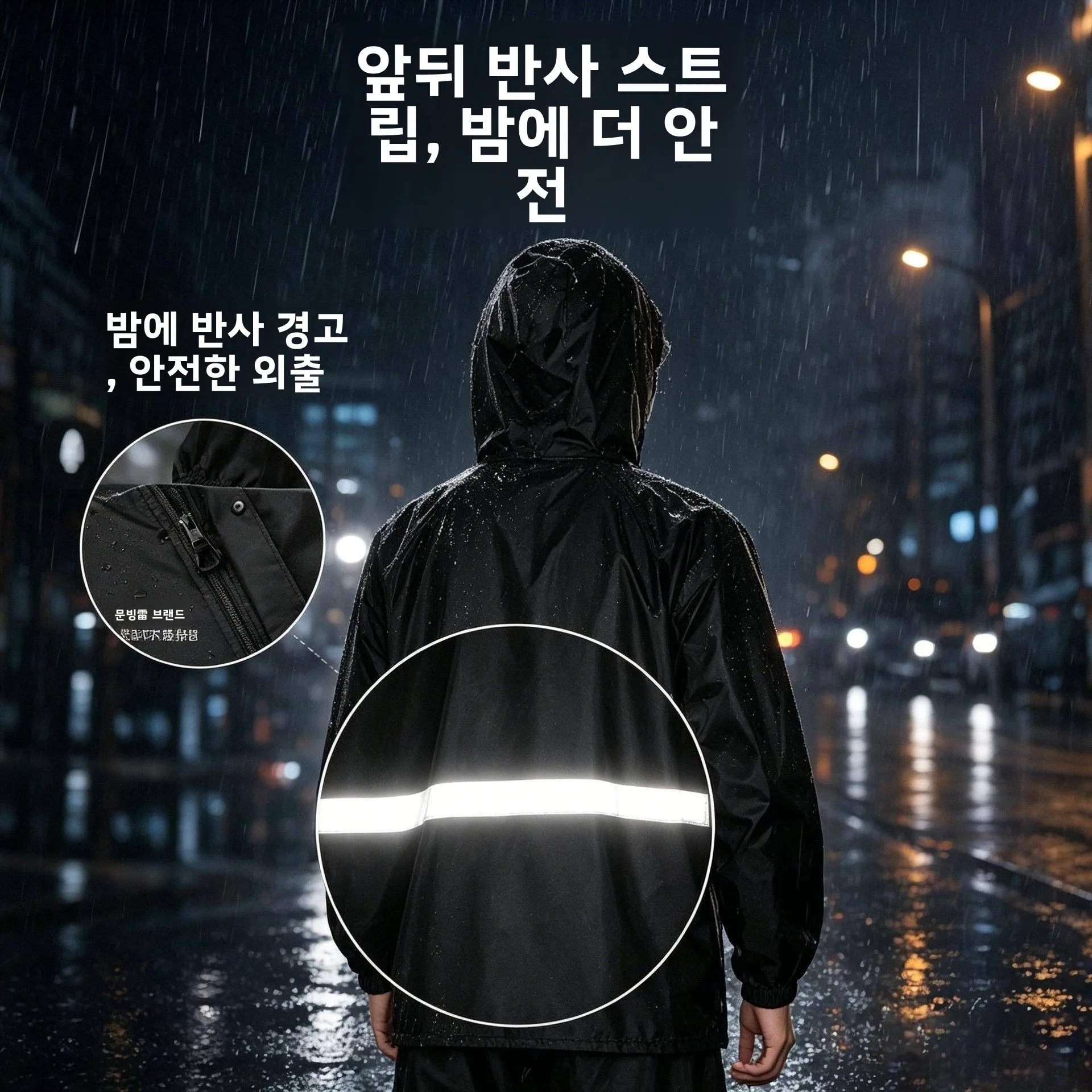 두꺼운 방수 니트 레인코트 세트 (배달 라이더용) 전신 방수 분리형 남성 레인코트 봄버 재킷