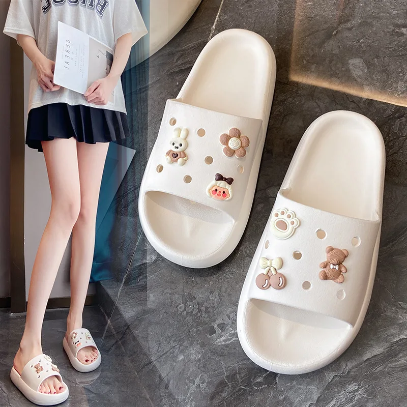 

Cute Summer Fashion Woman Sandals Hole Slippers Non-slip Home Bathroom Soft-soled Sandals
