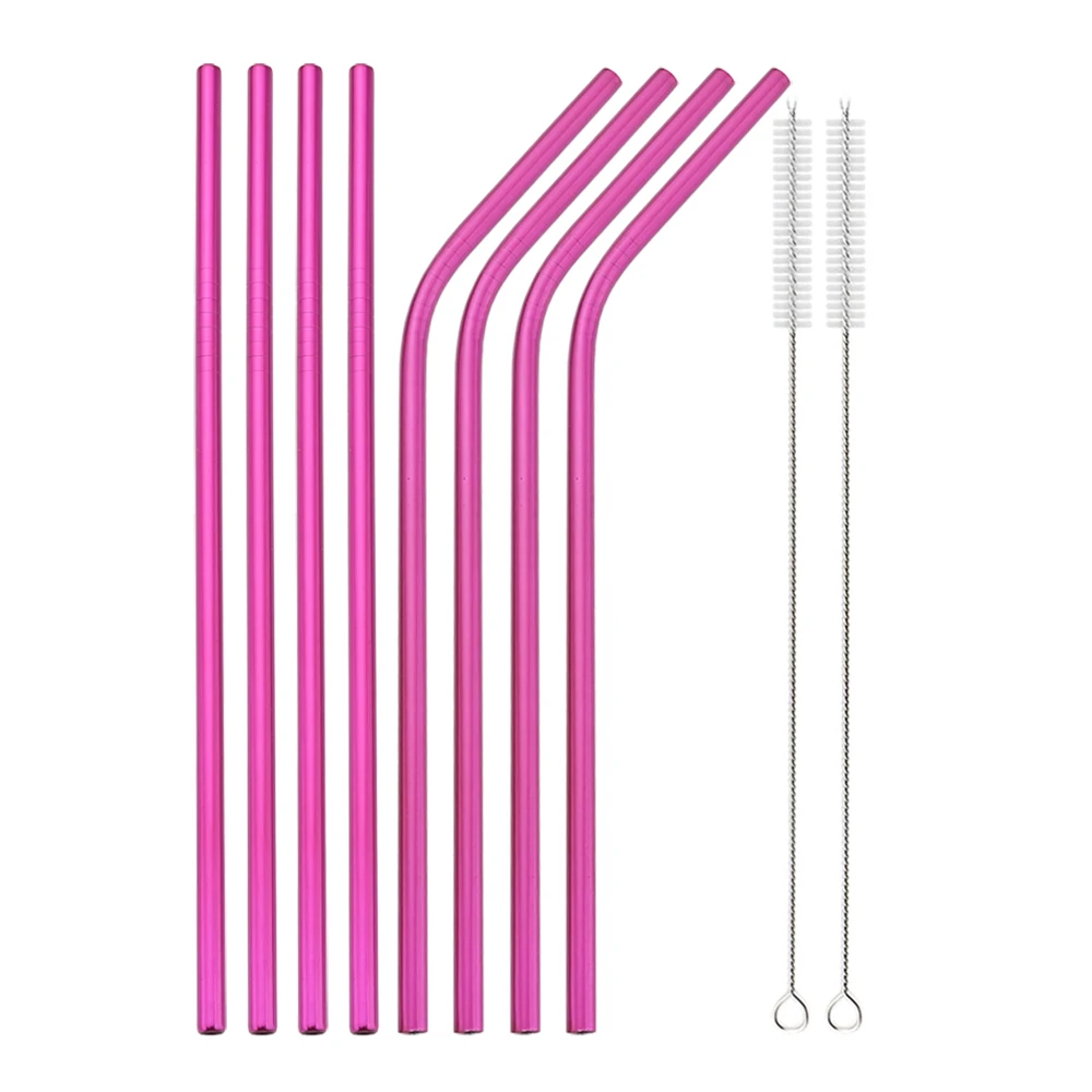 Eco-Friendly Reusable Stainless Steel Straw Set with Cleaning Brush