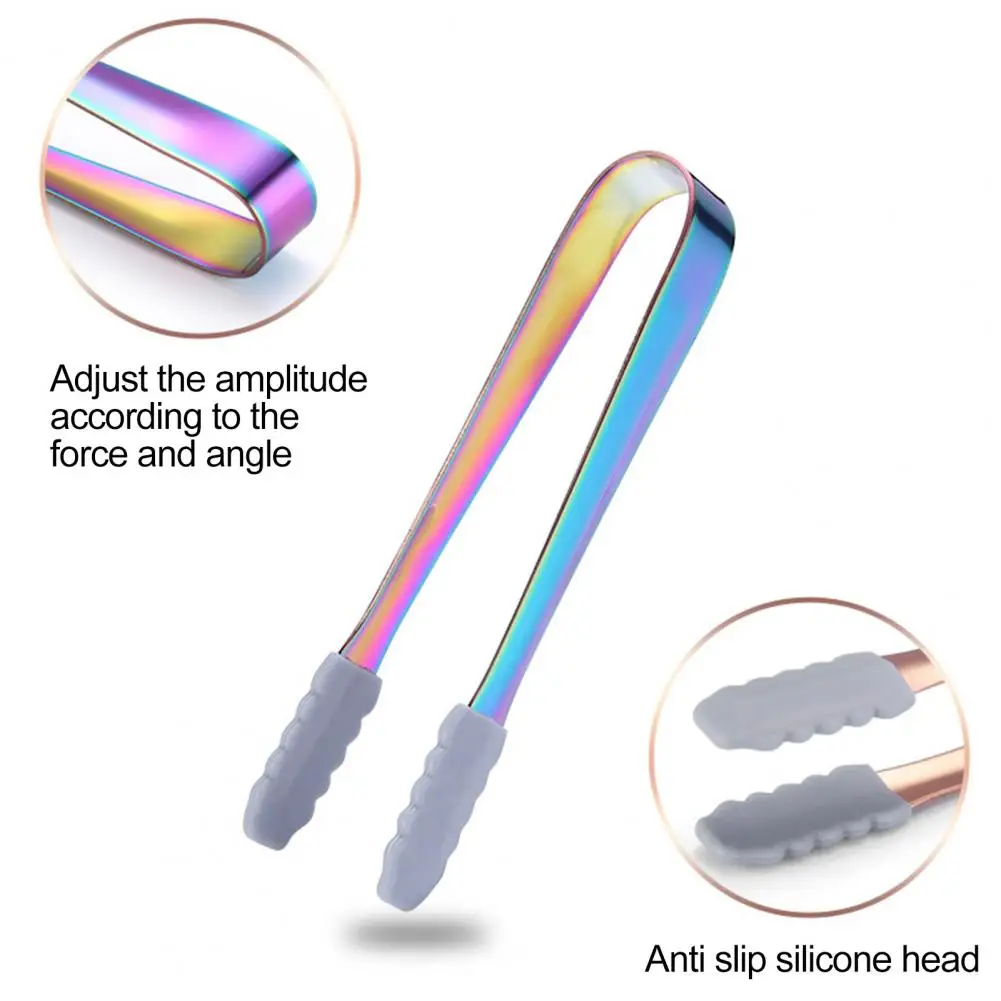 Stainless steel mini food tongs for party kitchen serving cooking ice sugar