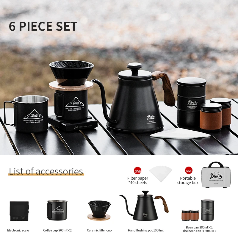 مجموعة قهوة تخييم متكاملة من Bincoo