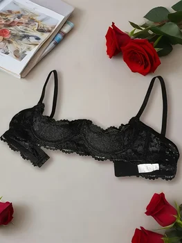 Women's Lace Open-Cup Underwire Bra, Soft, Skin-Friendly, Breathable, Plus-Size Sexy Lingerie