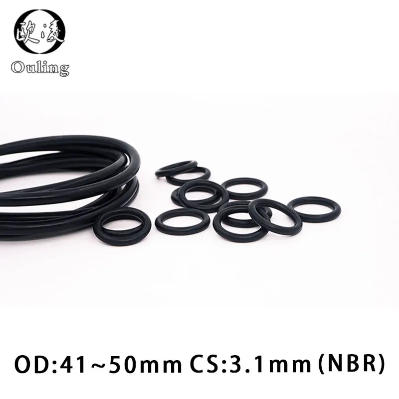

15 шт./партия, уплотнительные кольца из черного каучука, CS3.1mm OD41/42/43/44/45/46/47/48/50 мм, уплотнительное кольцо, уплотнительные кольца, нитриловые уплотнительные кольца, шайба