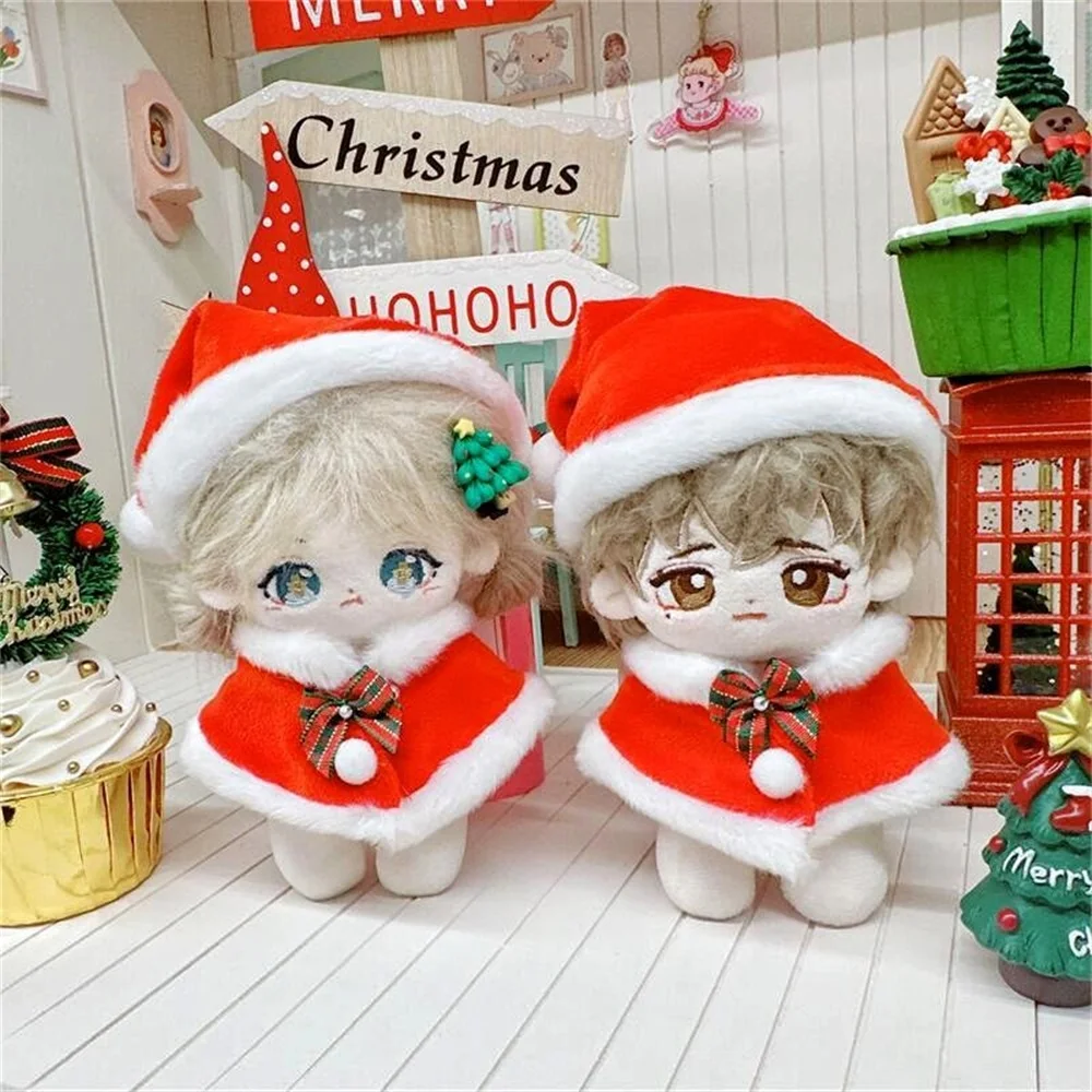 10cm Cotton Doll Christmas Costume Hats Shawls Hooded Capes Idol Doll Holiday Clothes Dress Up Accessories DIY Toy 3