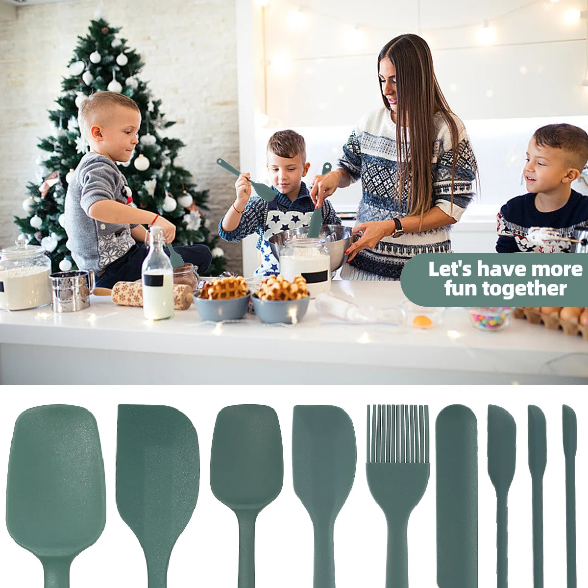 Silicone Spatula Cream Spatula Silicone Scraper Cake Scraper Cake Spatula Kitchen Spatula Silicone Cookware Basting Pastry Brush 6-piece 9-piece Silicone Baking Set