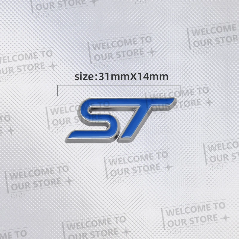 3D metal ST car steering wheel badge sticker styling interior decoration for Ford ST Line Mondeo Fiesta Focus F-150 Ranger Puma