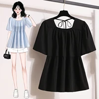 Plus Size Shirts & Blouses Women Summer 2025 New Arrival Korean Fashion Tops Short Puff Sleeve Loose Sweet Blouse Woman L-4XL - Image 4