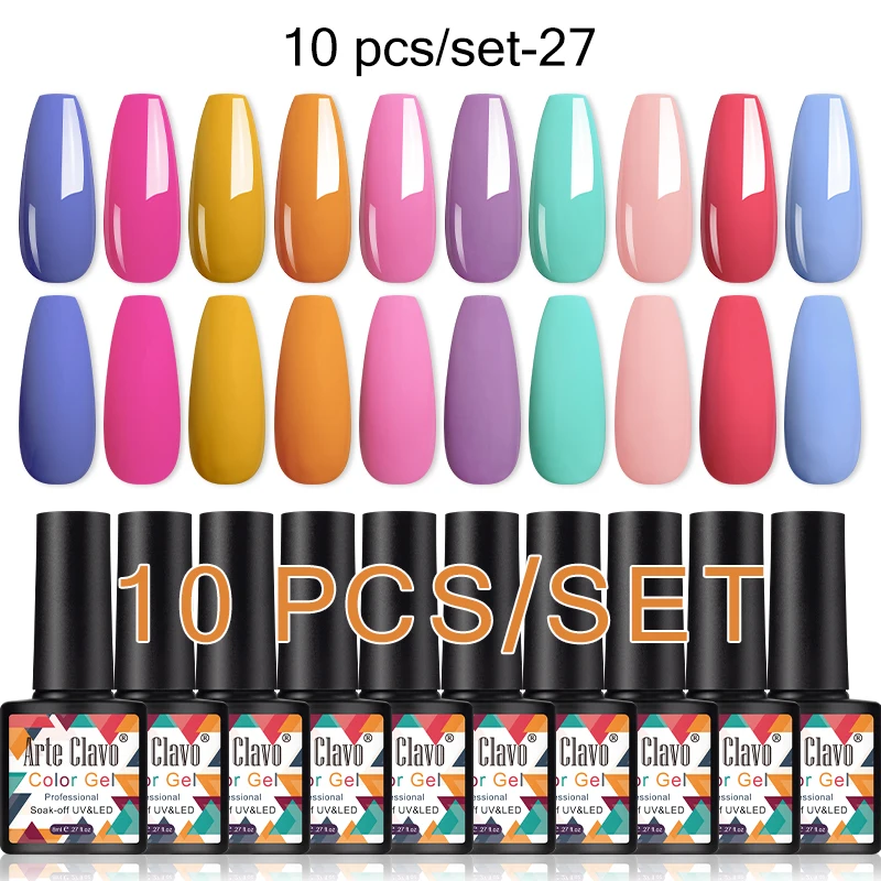 

Arte Clavo 10PCS Pastel Gel Nail Polish Set Spring Summer Gel Polish Macaron Candy Sweet Color Soft Pink Yellow Blue Gel Polish