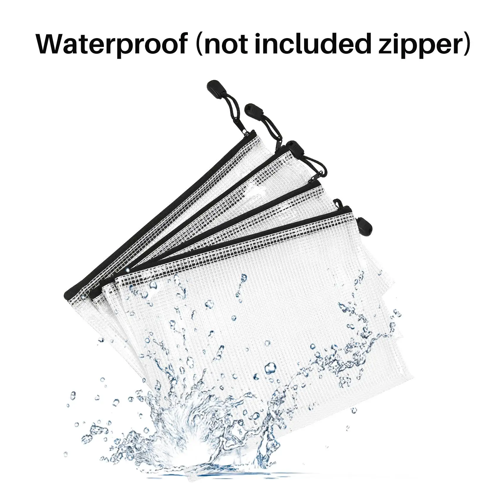 A5 메쉬 지퍼 파우치, 지퍼 파일 가방, 보드 게임 보관 가방, 학교 사무용품 및 여행용, 18 팩