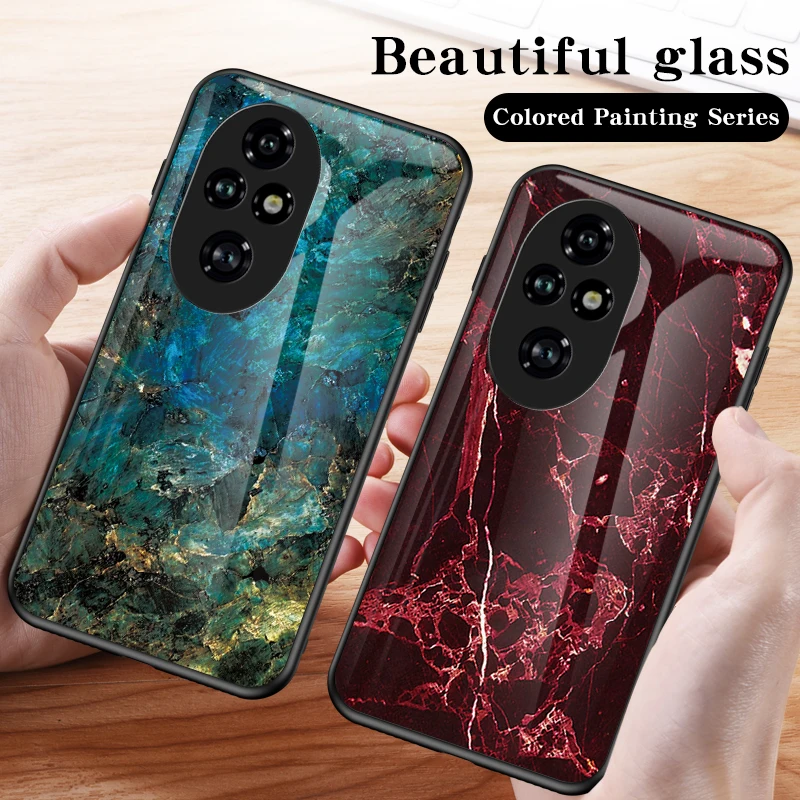 Elegant Marbling Tempered Glass Phone Case with Premium Protection