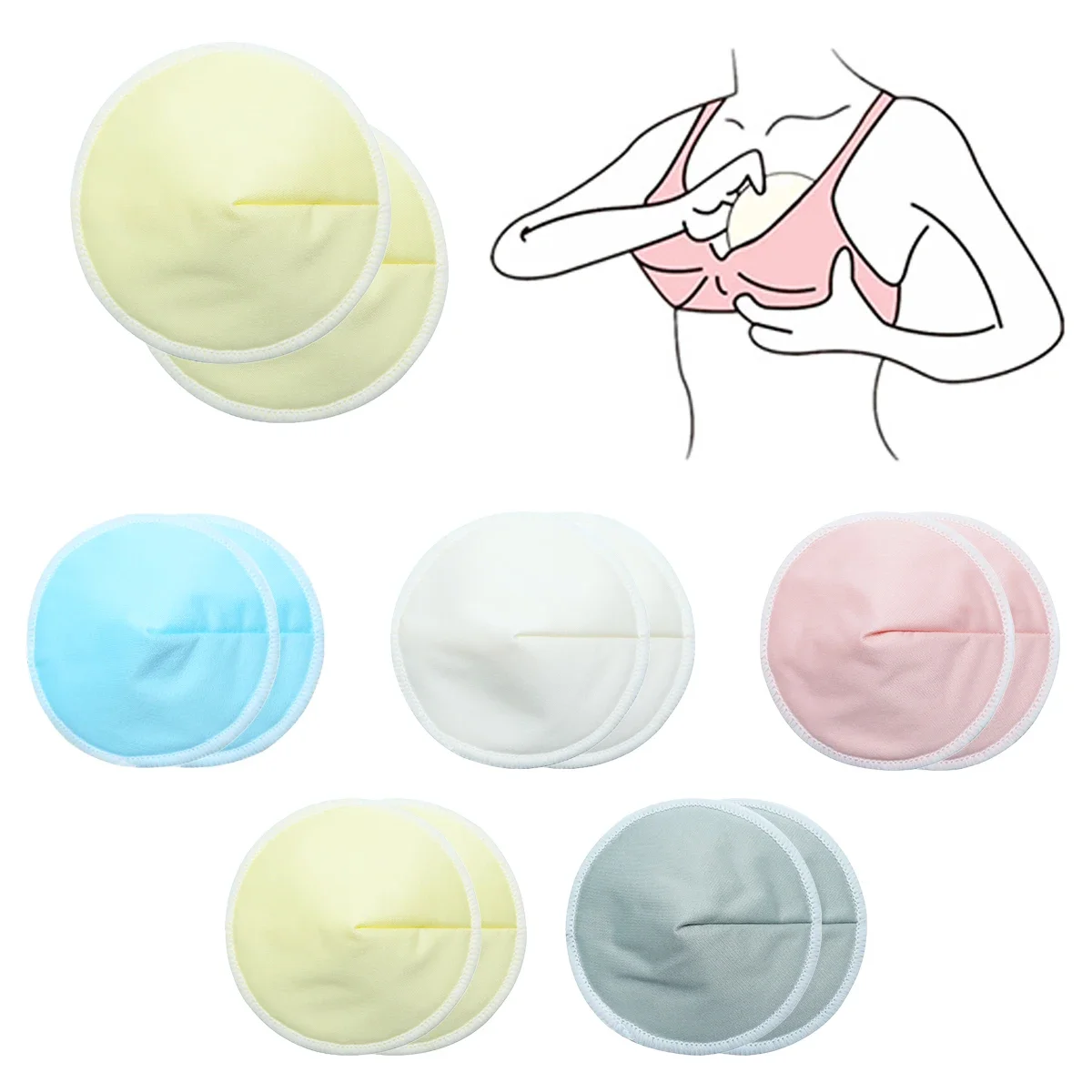 Breast Pads Milk Pads 2pcs Organic Bamboo Viscose Nursing Breast Pads Washable Breastfeeding Pads Reusable Breast For Breastfeeding Nursing